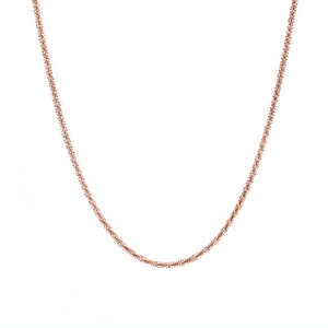Detailed view of rose gold glittering choker necklace with fine twisted star texture