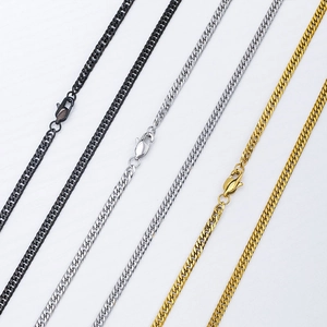 Collier Maille Cubaine Acier Inoxydable Chaîne Gourmette Style Hip Hop Bijoux Géométriques Pour Hommes Et Femmes