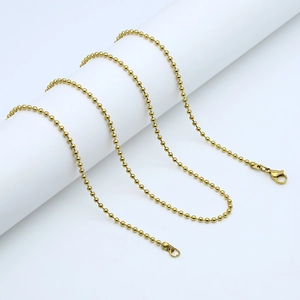 Minimalist Ball Chain Necklace 304 Stainless Steel Round Bead Link Jewelry Finding For Men Women Classic Hip Hop Style