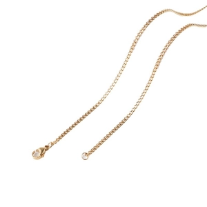 Collier en acier inoxydable doré avec chaîne à maillons fins et fermoir mousqueton