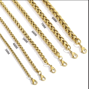 Collier Chaîne De Blé En Acier Inoxydable Poli Tressé Spiga Foxtail Lien Bijoux Punk Rock Mode Pour Hommes Femmes
