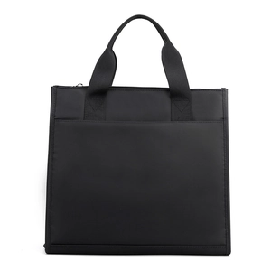 Waterproof black nylon laptop briefcase with multi-compartment for business travel