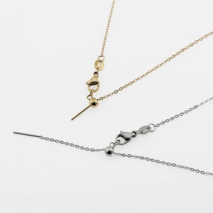 Verstellbare Edelstahl-Kreuzkette mit Schiebeperle in Gold und Silber für Damen und Herren