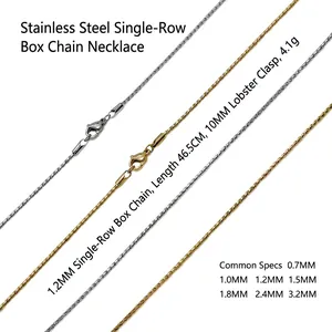 S-shaped 304 stainless steel snake chain necklaces in gold and silver colors