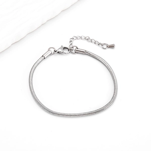 Minimalistisches Schlangenkette-Armband aus Edelstahl mit Karabinerverschluss und Verlängerung