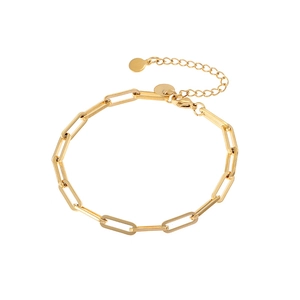 18K vergoldetes Edelstahl-Gliederarmband mit verstellbarem Karabinerverschluss für Damen