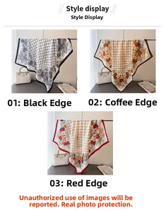 Confronto dettagliato di foulard in seta con bordi neri, marroni e rossi eleganti