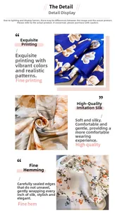 Gros plan de foulards en satin aux motifs floraux élégants et bordures de finition soignées