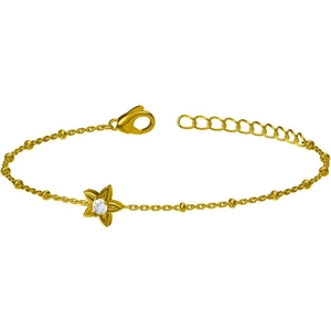 Titanium steel five-pointed star jewelry set with gold plated flower charm and zircon