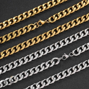 Detail von hochglanzpolierten Gold und Silber 304 Edelstahl Panzerketten mit Karabiner