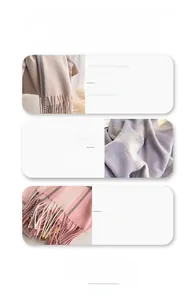 Detailed macro view of wool rich blend scarves featuring plaid patterns and fringe trim