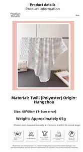 Detailweergave van de vierkante polkadots sjaal met polyester visgraatmotief en maten