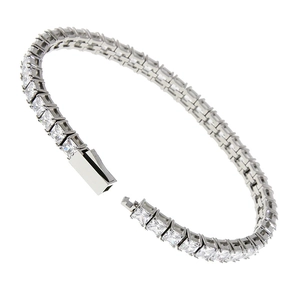 Tennis Bracelet Stainless Steel Square Rectangular Zircon Inlaid Simple Versatile Fashion Jewelry For Unisex