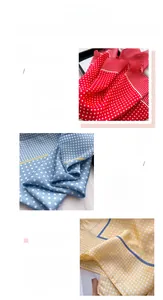 Detailed view of polka dot silk scarf fabric texture and premium stitching craftsmanship