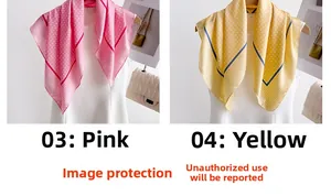 Detailed comparison of pink and yellow polka dot silk scarves with striped borders