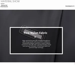 Detailed close-up of durable black oxford fabric showing waterproof nylon texture