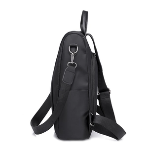 Waterproof Oxford fabric anti-theft backpack for women with large capacity in matte black