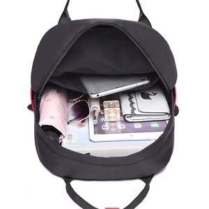 Waterproof nylon backpack with large main compartment and interior organizer pockets