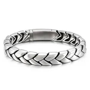 Mens wheat link stainless steel bracelet with sleek industrial curb chain style