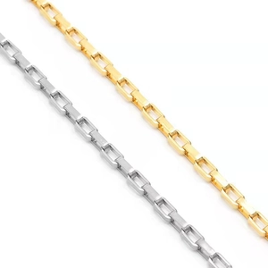 Classic 304 stainless steel paperclip box chain necklaces in gold and silver finishes