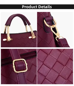 Dettaglio borsa in pelle intrecciata con finiture in metallo dorato e tracolla regolabile