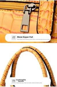 Vue macro détaillée de la texture crocodile jaune et de la fermeture éclair en métal foncé