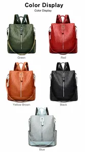 Detail showing woven texture and various color options for multi-functional women backpack