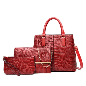 Damen Krokodilmuster Kunstleder Tote Und Umhängetasche Und Clutch Set Für Büro Casual Täglich Mode Handtasche