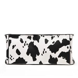Grande borsa a tracolla da donna con stampa mucca e pochette, stile moda 2022