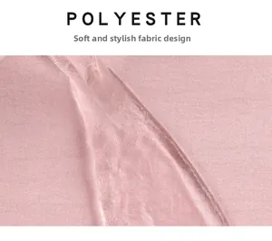 Detail shot of soft pink polyester fabric with a subtle silk sheen and fine texture