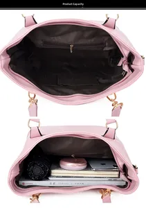 Pink croc-embossed tote bag showing spacious interior with zipper pocket and compartments