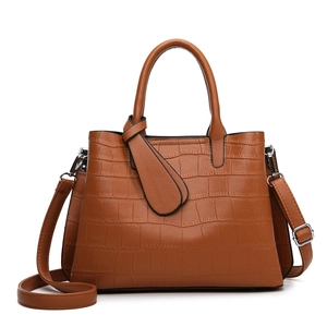 Women Crocodile Embossed Shoulder Bag PU Leather Handbag Fashion Tote For Commuting Daily Office With Detachable Strap