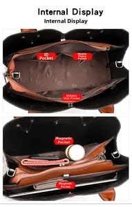 Detail view of the multi-layer interior with floral lining and organized compartments