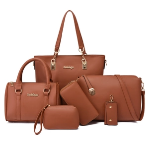 Sac à Main Femme en Cuir PU Sac à Épaule Sac Bandoulière Portefeuille Pochette à Maquillage Étui à Clés Sac de Style Coréen