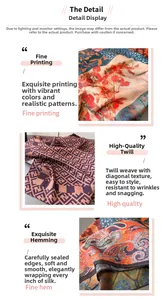 Close-up of herringbone silk scarf with floral print and monogram pattern detail