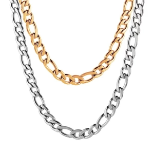 Chaînes Figaro polies en argent et en or de style hip hop classique pour hommes et femmes