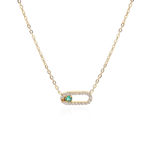 Collier Pendentif Ovale Croix Géométrique Acier Titane Zircone Cubique Bijoux Pour Femmes Style Moderne Tendance