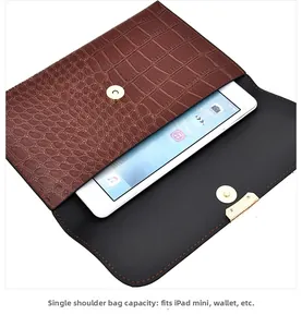 Détail du sac à main motif crocodile grande capacité adapté pour iPad mini