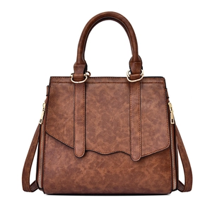 Retro Women Handbag PU Leather Large Capacity Side Zipper Vintage Shoulder Bag Crossbody Handle Top Zip Purse For Lady