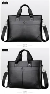 Detailed macro view of black pebble grain leather texture and kangaroo metal logo on briefcase