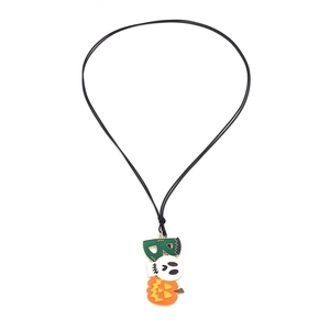 Collier Pendentif BOO Citrouille Fantôme Halloween Vintage Émail Alliage De Zinc Longue Corde De Cire Bijoux Pour Femmes