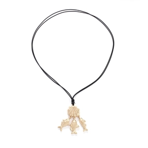 Scallop Shell Fish Pendant Necklace Alloy Gold Tropical Beach Bohemian Jewelry Women Black Wax Rope Adjustable