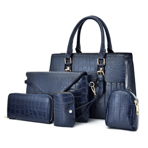 Crocodile Embossed PU Leather Handbag Shoulder Tote Crossbody Envelope Bag Long Wallet Card Holder For Women