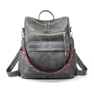 Zaino In Pelle PU Da Donna Tasche Multiple Antifurto Retro Zaino Da Viaggio Con Tracolla Intrecciata Colorata Moda Grande