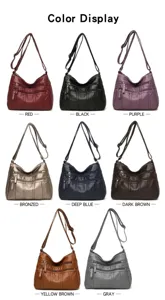 Opzioni di colore per borse a tracolla in ecopelle con tasche multiple e zip e tracolla