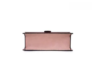 Close-up of the reinforced pink leather base with black edge finish and neat stitching