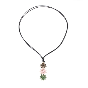 Halloween Spider Web Pendant Necklace Zinc Alloy Wax Rope Gothic Vintage Style Jewelry Women