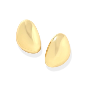 Boucles d'oreilles vintage en forme de goutte dorée avec finition miroir polie en 3D