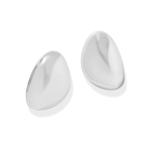 Boucles d'oreilles goutte d'eau en argent poli au design minimaliste et moderne