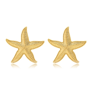 Starfish Stud Earrings Alloy Textured Ocean Sea Animal Vintage French Style For Women Fashion Accessory
